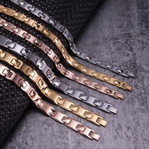 Armband Anti Scratch Tungsten Armband Men Gold Color Chain Magnetic Armband Man Lovers Energy Hematit Par Armband för män Kvinnor