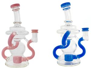 Vintage PREMIUM Recycler Glass Bong Water Hookah Smoking Pipes 8inch Original Glass Factory Made can put customer logo by DHL UPS CNE