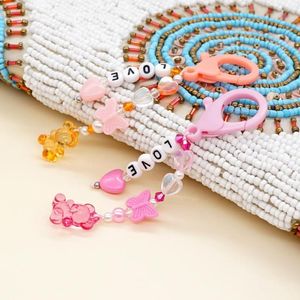 Keychains Shinus Handmade Jewellery Cute Bear Butterfly Keyring Fashion Jewelry Love Heart Key Chain FOB Ring For Women Gift