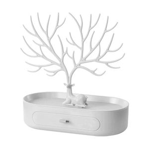 Ganci Rails Storage Box 3 Tier Holder Pratico supporto per gioielli Easy Install Girl Decorativo Albero con cassetto Antiscivolo Ripiani per orecchini Gif