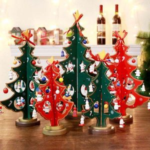 Decorações de Natal Creative Diy Wooden Tree Ornament Merry Decoration for Home Xmas Table Navidad 2023 Year1