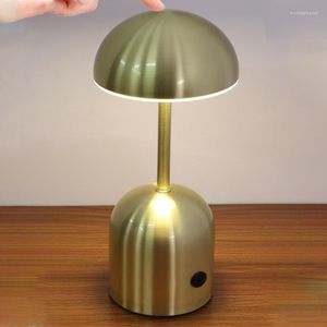 Table Lamps Nordic LED Desk Lamp Metal USB Rechargeable Night Light Dimming Decoration Restaurant Bedroom Living Room
