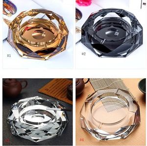 Crystal Cam Sekizgen Ashtray 5 Renk Moda Yaratıcı Otel Restoranı Ev Mobilya Aksesuarları Craft Ashtray Dh89