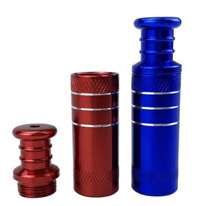 New Colorful Aluminium Alloy Mini Pipes Dry Herb Tobacco Handpipes Innovative Snuff Snorter Sniffer Snuffer Hand Tips Smoking Cigarette Holder Filter Mouthpiece