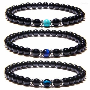 Strand 2023 Bracciali per donna 6mm Natural Tiger Eye Stone Black Gallstone Beads Protezione magnetica per la salute Gioielli Amici