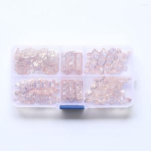 Naszyjniki wiszące 44pcs/set mieszanka geometria kształt KC Gold Kolor Stated Glass Glass Crystal Rhinestone Biżuteria Uroki biżuterii