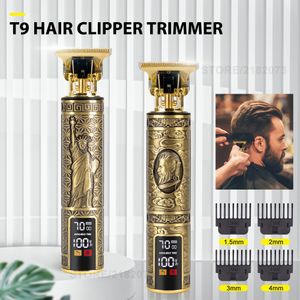 Electric Shavers T9 Hair Clipper LCD Digital Trimmer For Men Cutting Machine Rakar Barber Shaver Styling Tool Mower 230520