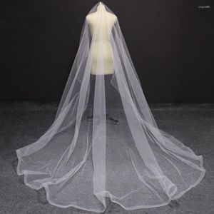 Bridal Veils Long Horsehair Edge 3 Meters Wedding Veil WITHOUT Comb One Layer Cover Face Velo De Novia