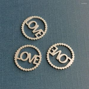 Charms Love Words Charm Acciaio inossidabile Commercio all'ingrosso Connettore geometrico Ciondolo Bulk Gioielli Creazione di forniture Collana Lotto di artigianato fai-da-te