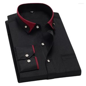 Men's Dress Shirts Non-ironing Men Long Sleeve Formal Male Clothing Slim Fit Business Men's Social Button-Down White Black