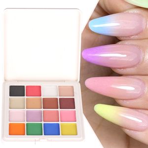 Paznokcie 16 kolorów gradient proszek solidny magiczny neon chromowany kurz Ombre Manicure Polski pigment Dekoracja BES100 230520