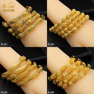 Bangles Aniid Africano Banhado Bangle Pulseira para Mulheres Árabe Cor de Ouro Braclets Nigeriano Festa de Casamento Luxo Jóias Indian Bangles