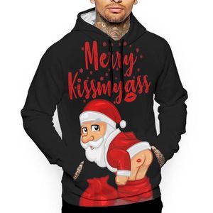 Erkek Hoodies Sweatshirts Merry Kissmyass Sevimli Noel Baba, Cilt Komik Erkekler Hoodie Trailtsuits Sweatshirtmen'in