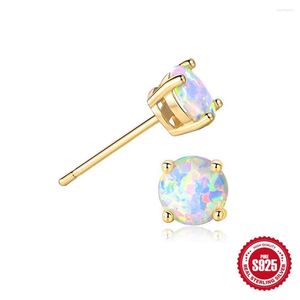 Stud Küpe Yardımcısı S925 STRING SILLLING Klasik Dört Başlı Opal Kadınlar için Delilen Güzel Takı Hediyesi Brincos Aretes Aksesuarları