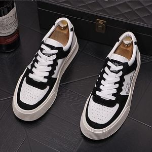 Punk Rock Trendy Men New Print Mönster Causal Flats Platform Low Loafers Sports WaliKing Boad Shoes D2H51 EF22B