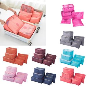 Storage Bags Household Travel Bag Set Underwear Socks Sorting Folding Shoe Suitcase Packing Cube Luggage Makeup OrganizerStorage