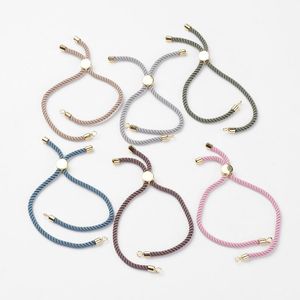 Armband 10st Nylon Twisted Cord Armband DIY Connector Charms Armband Justerbara repkedjetillbehör Partihandel