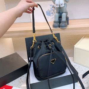 New Designers Women Shoulder Bags Leather Old Flower Bucket Bag Famous Drawstring Handbags Cross Body Purse Simple Fashion Very Nice