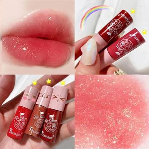 Lip Gloss Mini 10 Cores Glitter impermeável xícara antiaderente de veludo duradouro com composição cosmética de batom líquido fosco
