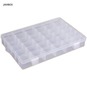 Smyckespåsar Väskor 36 Grid Plastic Storage Box Organizer Container med justerbara avdelare