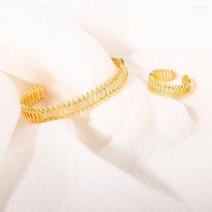 Brincos de colar Set Charme 2 Peças Anel de pulseira feminina Acessórios de zircão aberto de zircão elegante Presente para mamãe/amante