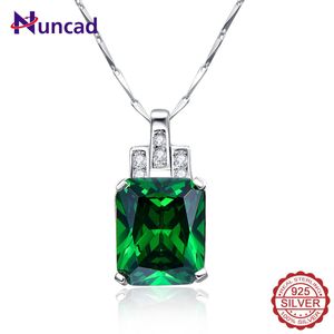 Necklaces NUNCAD High Quality Emerald Necklace Jewelry 6.95ct Pendant Necklace Vintage Silver 925 Sterling Chain Jewelry Accessories