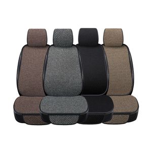 Cushions Summer Flax Car Seat Capa Four Seasons Frente Linen Fabric Cushion Breathable Protector Mat Pad Acessórios Automotivos Universal AA230520