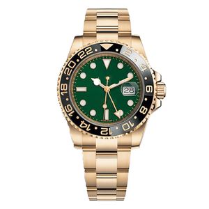 mens watch designer luxury gmtt master watches automatic reloj 40mm black dial mechanical ceramic fashion classic steel band waterproof sapphire glass watchs