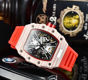 2023 New Watch Men's Leisure Diamond Watches Gold Steel Case Silicone Mechanical Автоматические наручные часы ремешок для мужчин Relogio Masculino Ri32