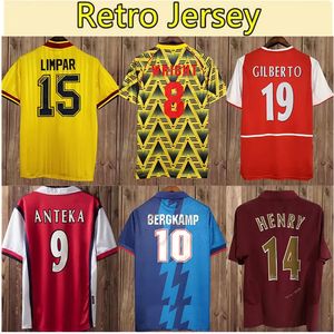 1991 1993 ArsenS Retro Soccer Jerseys HENRY BERGKAMP Mens RETRO 02 03 04 05 06 07 88 94 97 V. PERSIE VIEIRA MERSON ADAMS Home Away 3a maglia da calcio Uniformi manica corta