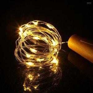Nachtverlichting 10 stks wijnfles met kurk LED -touwbatterij Fairy Garland voor feestdecoratie