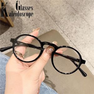 Sunglasses Frames Fashion Retro Round Glasses Frame Women Men Black Small Optical Computer Flat Mirror Trend Leopard Eyeglasses Wholesale