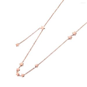 Chains Creative Simple Gypsophila Chain & Link Necklaces Jewelry Titanium Steel Chokers Necklace For Women Collier N18017