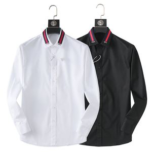 2023 spring embroidered black shirt men's long-sleeved senior sense luxury large size casual shirt high-end tide brand inch shirt 99