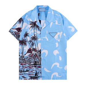 Mens designer de luxo camisas camisa camisa de seda roupas de luxo manga curta carta clowers estampa casual gola de verão mens mix cores tamanho M-3XL A19