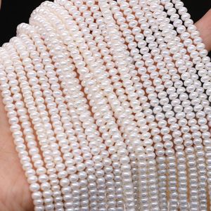 Crystal High Quality 34mm Natural Freshwater Pearl Beads Punch Loose Beads White Flat Shape For Necklace Accessories Jewelry Making DIY