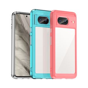 Kristallklare Space-Hüllen, Acryl-Rückseite, TPU-Rahmen, stoßfest, Bonbonfarbe für Google Pixel 7A 7 8 Pro MOTO G53 2023 G13 G23 G73