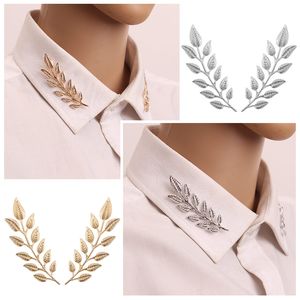 1Pair Trendy Tree Leaf Brosch för kvinnor Män utsökta lämnar kvinnliga broscher Collar Needle Party smycken Tillbehör gåvor