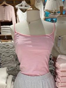 Kvinnors tankar Camis Sweet Pink Striped Slim Tank Top Summer Sexig Söt ärmlös mjuk bomull Cami Vintage Chic Y2K Crop 230520