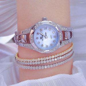 Armbanduhren Damenuhr Mode Quarz Kleine Größe Uhr Wasserdicht Silber Edelstahl Luxus Für Frauen