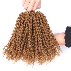 Ombre Marlybob Crochet Zöpfe Haar 8 Zoll Afro Kinky Twist Haar 90 gr/los Synthetische Häkeln Haarverlängerungen LS05