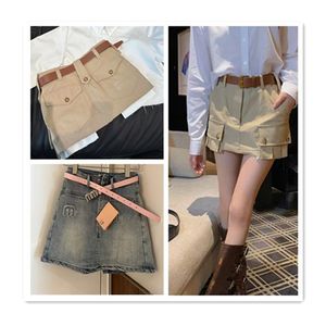 Designer-Kurzröcke für Damen, modisch, Khaki, hochwertig, vielseitig, für Damen, Sport, lässig, hohe Taille, halblange Shorts, nackter Hosenrock