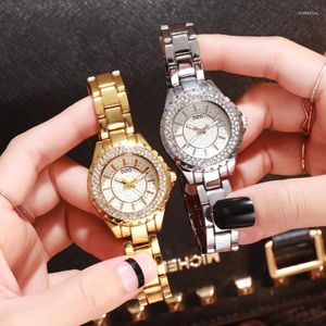 Avanadores de pulso Mulheres assistem ao clube de luxo Moda Gold Gold Watch Rhinestone Wristwatch Gifts exclusivos Recaro para Mujer Relogio Relloj De