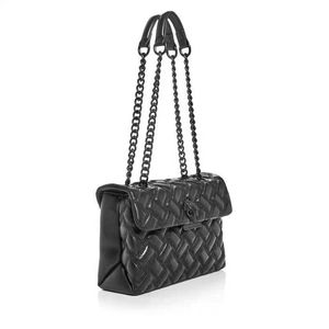 Kurt Geiger London Kensington Full Black Soft Leather Handbags Luxury Chains Shoulder Bag Big Cross Body Purse and bag00