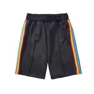 Mens shorts strand korta svettbyxor rand multicolor klassisk modefärg lös plusstorlek designer svart vit blå regnbåge avslappnad