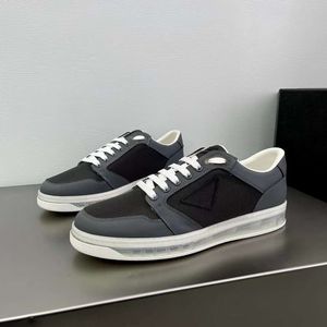 Fashion Dress Shoes Men DOWNTOWN Clear Onyx Resin Running Sneakers Italy Luxurious Low Top Grey Weave Leather Design Breathable Casuals Fitness Trainers Box EU 38-45