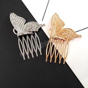 Elegant Butterfly Hair Comb Wedding Alloy Hair Clips Hair Accessories For Women Bridal Crystal Hair Ornaments Jewelry Headwear