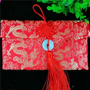 Geschenkpapier, Hochzeitszubehör, Jade-Anhänger, hochwertige Seide und Satin, Geldtasche, verheißungsvolles Muster, Kupfer, Bargeld, chinesischer Knoten, roter Umschlag