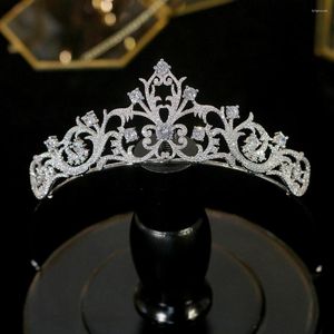 Klipy do włosów Asnora Luksusowe nakrycia głowy Crystal Crown Crown Princess Tiara Damskie akcesoria ślubne Biżuteria