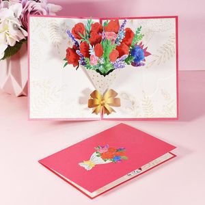 Prezent Wrap 3d Up Mothers Day Cards Prezenty Floral Bouquet Powitanie Kwiaty dla mamy żona urodzin